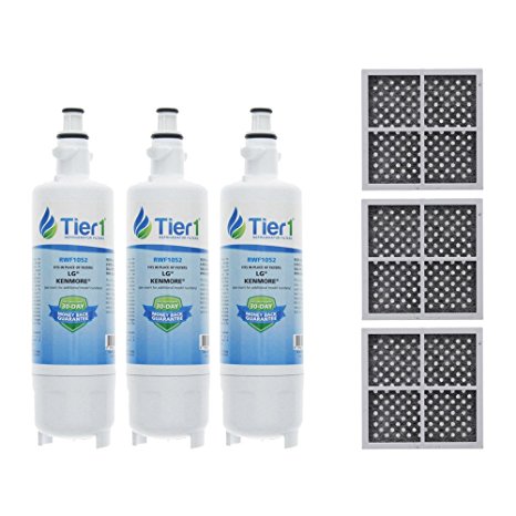 Tier1 LG LT700P, Kenmore 46-9690, ADQ36006101, ADQ36006102, and LT120F Water and Air Filter Combo 3 Pack