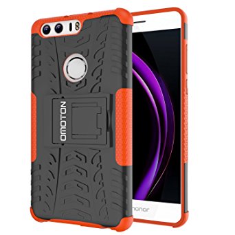 OMOTON Huawei Honor 8 Case - Dual-Layer [Soft TPU Interior] [Durable PC Exterior] High Impact Resistant Case For Honor 8, Orange