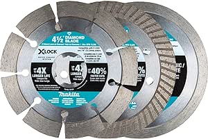 Makita E-12647 X-LOCK 4-1/2" Diamond Blade Variety Pack for Masonry Cutting, 3/pc