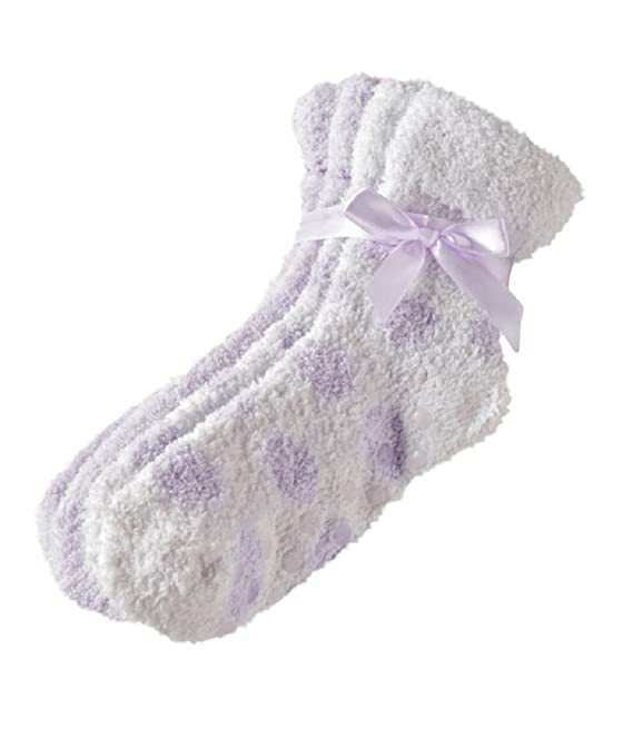 2 Pack of Earth Therapeutics Thera Soft Shea Butter Moisturizing Socks: Lavender/Dots