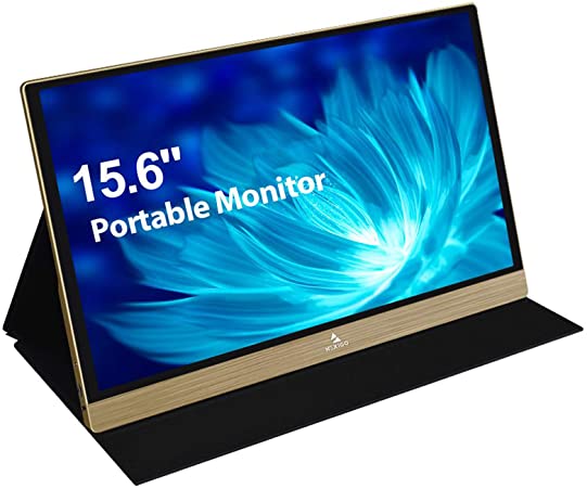 NexiGo 15.6 Inch Full HD (1920 x 1080) IPS Portable Monitor with HDMI, Built-in Dual Speakers, USB Type-C Powered Travel Monitor for Laptop, Smart Phone, PS4, Switch, Plug and Play (Gold)