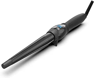 Wahl Pro Shine Conical Wand - Black, Cone-Shaped, Variable Heat Control Between 80°C–210°C, Keratin Infused Ceramic Coated Barrel, Adjustable Digital Temperature, Rotating Cool Tip