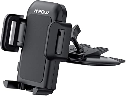 Mpow 051 Car Phone Mount, CD Slot Car Phone Holder, Car Mount with Three-Side Grips and One-Touch Design Compatible iPhone 12/12Mini/12Pro/12Pro Max/11 Series/XR/X/8/8Plus, Galaxy S10/20 Series/S9/S9