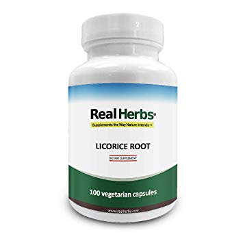 Real Herbs Licorice Root Extract 750mg - Supports Digestive & Respiratory Function - 100 Vegetarian Capsules