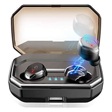 True Wireless Earbuds, GraceFINE Wireless Stereo Headphones Bluetooth 5.0 Built-in Microphone, Noise Cancelling Headset with Charging Case 3000mAh,Premium Sound with Bass for Running Sport