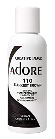 Adore Semi-Permanent Haircolor #110 Darkest Brown 4 Ounce (118ml) (2 Pack)