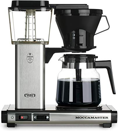 Moccamaster 59691 10-Cup Coffee Brewer with Glass Carafe, Brushed Silver