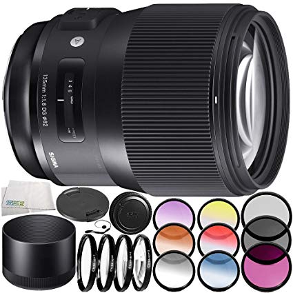 Sigma 135mm f/1.8 DG HSM Art Lens for Nikon EF 10PC Accessory Bundle – Includes 3 Piece Filter Kit (UV   CPL   FLD)   4PC Macro Filter Set ( 1, 2, 4, 10)   MORE