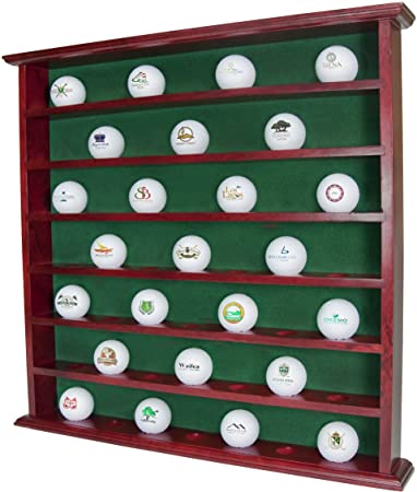 Golf, Gifts and Gallery Mahogany Golf Ball Display Cabinet - 49 Balls