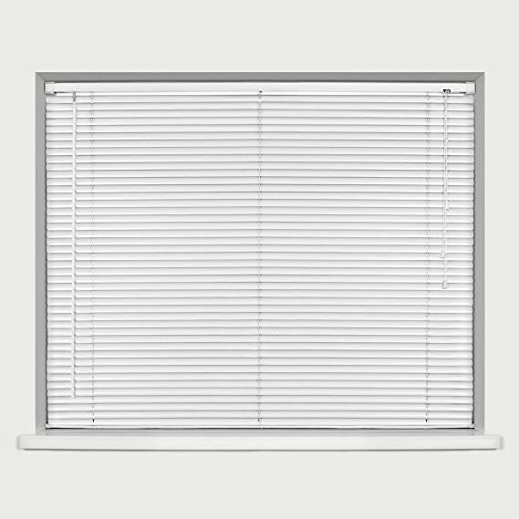 EASYFIT WHITE PVC Venetian blind * AVAILABLE IN WIDTHS 45 cm to 210cm * BLINDS ALSO AVAILABLE IN CREAM AND BLACK * 90 Standard