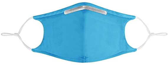Inspire Masks Reusable Face Mask with PM 2.5 Filters -Designer Washable Double-Layer Poly/Cotton Mask with 4 Replaceable Carbon Filters Included and Adjustable Elastic Ear Strap (Electric Blue)