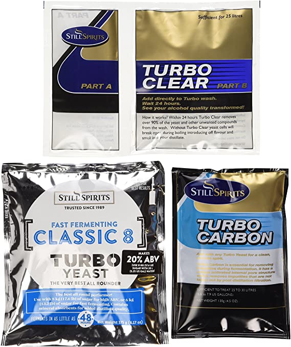 Still Spirits Triple Pack - Classic 8 Turbo Yeast, Turbo Carbon and Turbo Clear