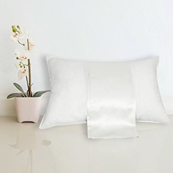 MYK SILK - 25 Momme Luxury Pure Mulberry Silk Pillowcase for Hair and Facial, Ivory Queen