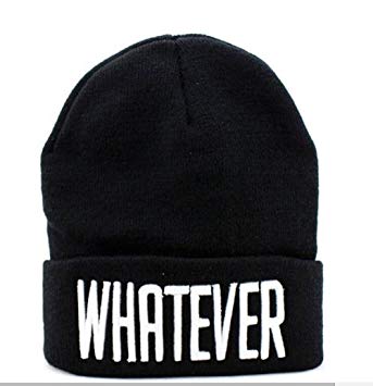 NYKKOLA Winter Black Whatever Beanie Hat and Snapback Men and Women Winter Cap