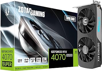 ZOTAC Gaming GeForce RTX 4070 Super Twin Edge DLSS 3 12GB GDDR6X 192-bit 21 Gbps PCIE 4.0 Compact Gaming Graphics Card, IceStorm 2.0 Advanced Cooling, Spectra RGB Lighting, ZT-D40720E-10M