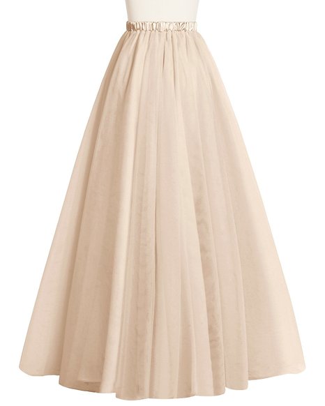 Bridesmay Women's Long Tulle Skirt Maxi Prom Evening Gown Two Way Formal Skirt