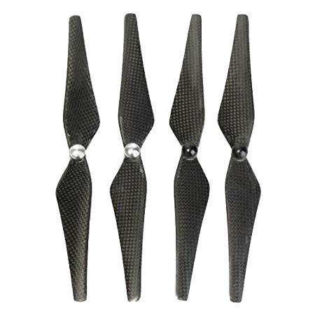 TELESIN 2 pairs 9450 Self-tightening Propellers Prop for Phantom2 Phantom 3 Carbon Fibre Blades for DJI Quadcopter, Silver&Black