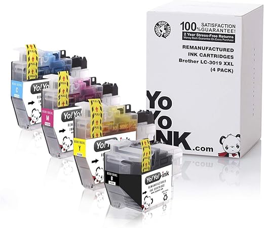 YoYoink Compatible Printer Ink Cartridge Replacement for Brother LC-3019 LC3019 XXL Super High Yield (1 Black, 1 Cyan, 1 Magenta, 1 Yellow; 4 Pack)