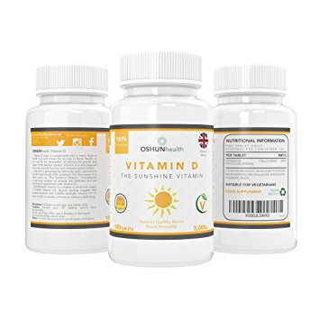 Vitamin D Tablets | Healthy Joints and Bones | Immunity Support | 5000iu Vitamin D3 Supplement | 180 Pills | Six Month Supply | Suitable For Vegetarians | UK Produced & GMP Certified | OSHUNhealth | Limited Time Introductory Offer