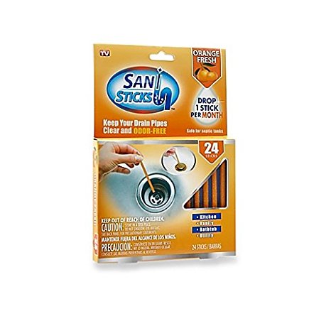Sani Sticks 24-Pack in Orange Scent l As Seen on TV l Cleaning and Sanitation Sticks l Water Flowing and Pipes Odor-Free