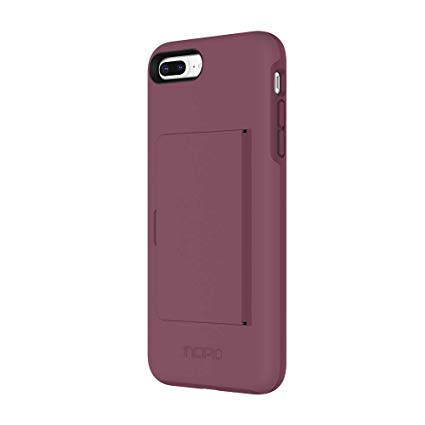 Incipio IPH-1503-PLM Apple iPhone 7 Plus / 8 Plus Stowaway Credit Card Hard Shell Case with Silicone Core - Plum