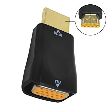 HDMI to VGA Converter Adapter for laptop,ultrabook,desktop PC,TVBOX,DVD and other HDMI Input Devices (Black)