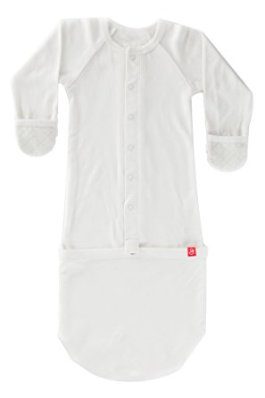 Goumikids Goumijamms Organic Smart Baby Gown, With No Scratch Mitts and Foot Pockets With Easy Diaper Change