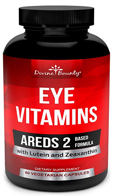 AREDS 2 Eye Vitamins with Lutein and Zeaxanthin Supplements - Clinically Proven for Macular Degeneration, Eye Care, Eye Health - Areds2 Formula for Adults - 60 Vegetarian Capsules