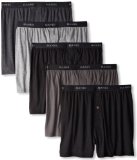 Hanes Mens 5 Pack Ultimate Dyed Exposed Waistband Knit Boxer - Colors May Vary