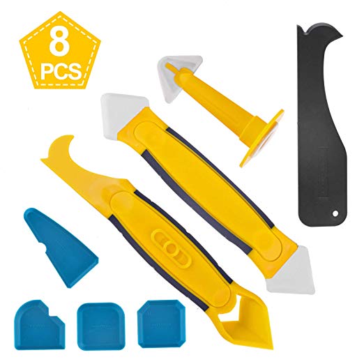 Silicone Remover & Silicone Jointing Tool, Multifunctional 8 in 1 Professional Silicone Tool Scraper Set for Kitchen Bathroom Floor
