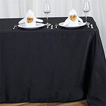 BalsaCircle 90x156-Inch Black Rectangle Polyester Tablecloth Table Cover Linens for Wedding Party Events Kitchen Dining