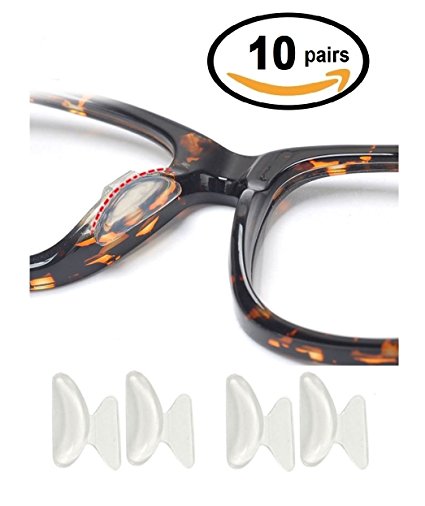 AM Landen 10 Pairs 2.5mm Transparent Non-slip Silicone Stick on Nose Pads for Eyeglass Nose pad