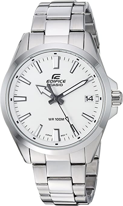 Casio Men's Edifice Quartz Watch with Stainless-Steel Strap, Silver, 19.7 (Model: EFV-100D-7AVCR)