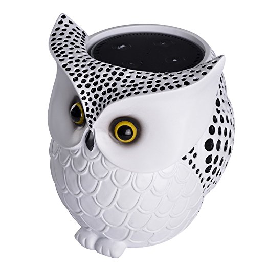 Owl Statue Crafted Guard Station Holder, Perfect Accessory for Echo Dot 2nd 1st generation Speaker and Jam Classic, BFF For Alex --Nice Home Decoration and Great Gifts for Friends,Relatives etc.