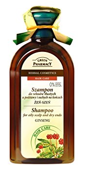 Green Pharmacy Shampoo with Ginseng for Oily Scalp and Dry Ends - Cruelty-Free / Not Tested on Animals / Free from Parabens, Artificial Colouring, SLS, SLES – 350ml