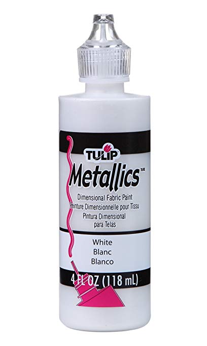 Tulip 17364 Dimensional Fabric Paint 4oz Metallic White