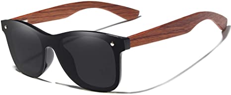 KINGSEVEN Bamboo Wood Polarized Sunglasses- Ultra-Light Maple Frame, Mirror Lenses,The Best Choice For Men & Women Travelers!