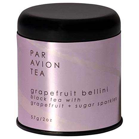 Par Avion Tea Glitter Tea Sparkling Grapefruit Belini - Small Batch Loose Leaf Tea With Edible Flakes - 2 oz