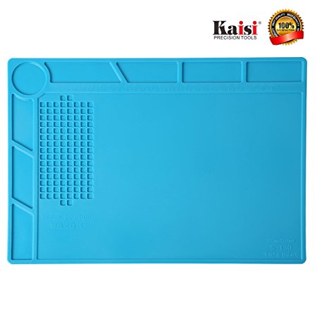 Heat Insulation Silicone Mat Repair Kit, Heat Resistant Maintenance Desk Mat, for Soldering Iron, Phone and Computer Repair, Can be Folded and Easy to Carry by Kaisi S-130