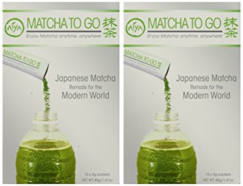 Matcha to Go - Authentic Ceremonial Matcha - 10 packets in a box (2 Pack)