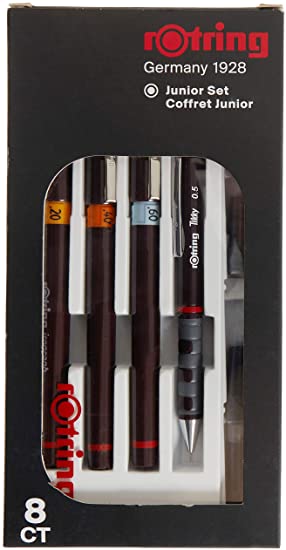 Rotring Isograph Junior Set 3X Technical Pens (0.20mm, 0.40mm, 0.60mm)   Accessories