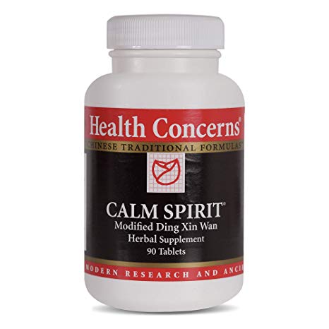 Health Concerns - Calm Spirit - Modified Ding Xin Wan - Chinese Herbal Supplement - Helps Alleviate Stress-Associated Emotions - with Taurine - 90 Tablets per Bottle