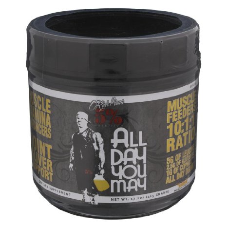 Rich Piana 5% Nutrition ALLDAYYOUMAY Growth and Full Body Recovery / Mango Pineapple 30 Servings, 17.20 oz