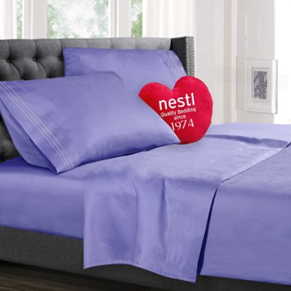 Queen Size Bed Sheets Set, Lavender Lilac Soft Purple, Highest Quality Bedding Sheets Set, 4-Piece Bed Set, Deep Pockets Fitted Sheet, 100% Luxury Soft Microfiber, Hypoallergenic, Cool & Breathable