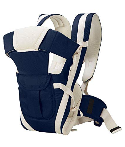 Chinmay Kids 4-in-1 Polycotton Adjustable Baby Carrier Sling Backpack (Blue, 0-30 Months)