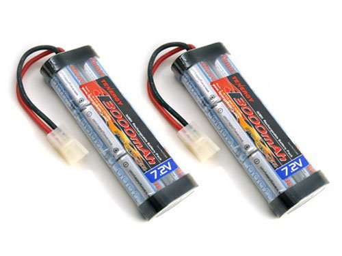 2 pcs 7.2V 3000mAh Flat NiMH High Power Battery Packs with Tamiya Connectors for RC Cars