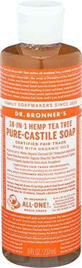 Dr. Bronner's Magic Soap Organic Tea Tree Pure Castile Soap Liquid, 237 ml
