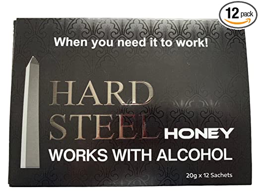 Hard Steel Honey for Men with Natural Jelly Bee Pollen & 100% Pure Mixed Herbals 20g Each (Pack of 12)