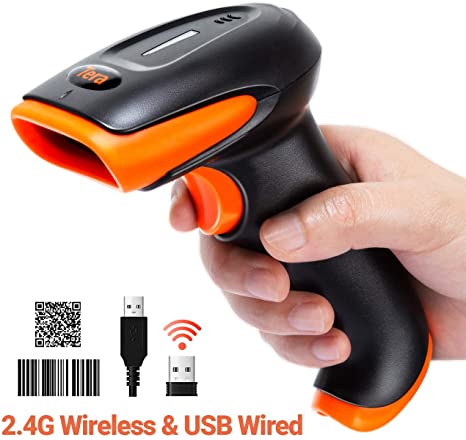 Tera Wireless 2D 1D QR Barcode Scanner, 2.4GHz Wireless & USB Wired Connection, Fast and Precise Auto Scan Rechargeable USB Image Bar Code Reader, 6.5 feet Ultra Long USB Cable with Vibration Alert