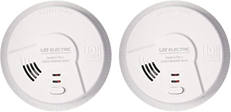 Universal Security Instruments Hardwired 10 Year Tamper Proof Permanent Power Sealed Battery 3-in-1 Universal Smoke Sensing & Carbon Monoxide 2 Pack.